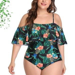 NEW | Plus Size Floral Pineapple Swimsuit XL-4XL